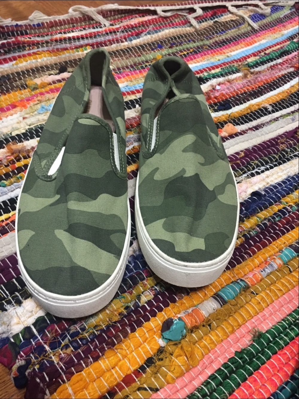 Camouflage Slip-On Sneakers - Green
